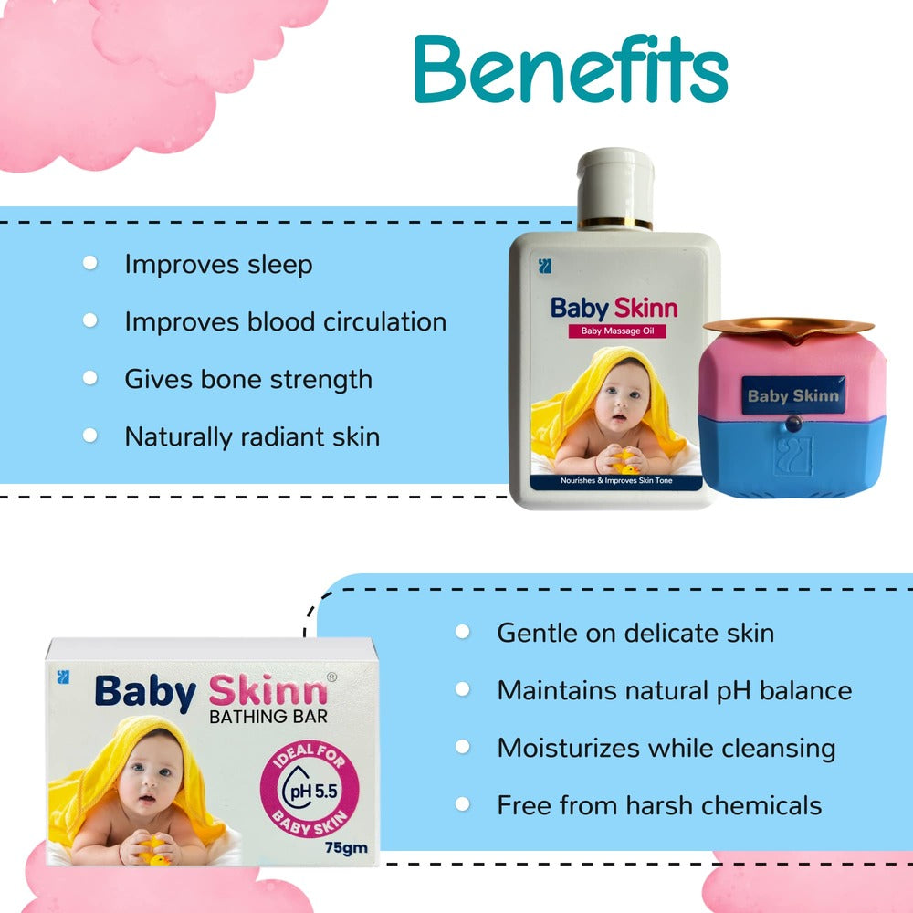 Baby Skinn Massage Oil + FREE Heater + Bathing Bar
