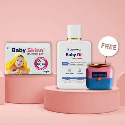 Baby Skinn Massage Oil + FREE Heater + Bathing Bar