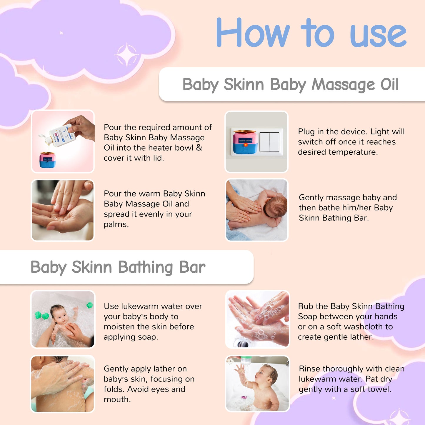 Baby Skinn Massage Oil + FREE Heater + Bathing Bar