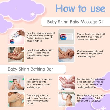Baby Skinn Massage Oil + FREE Heater + Bathing Bar